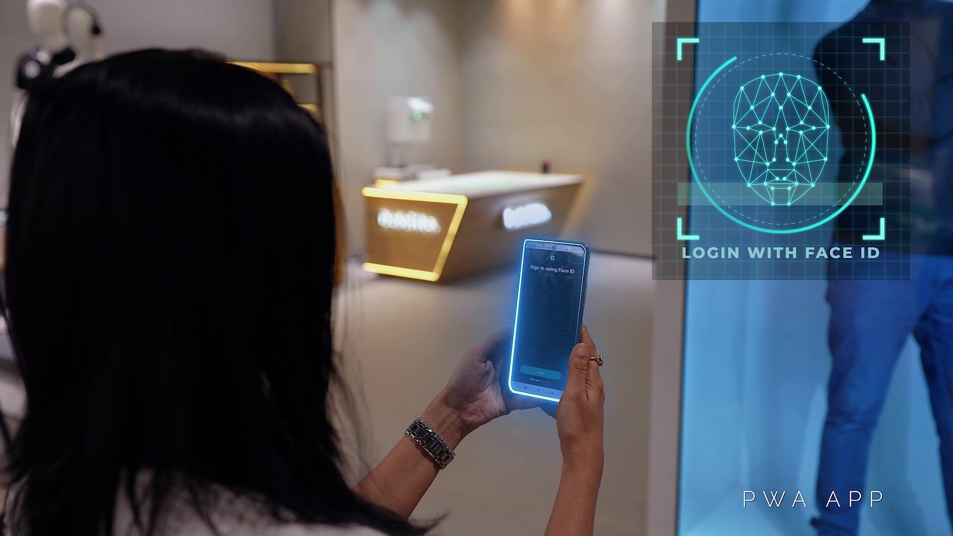 Face ID login for retail experience app